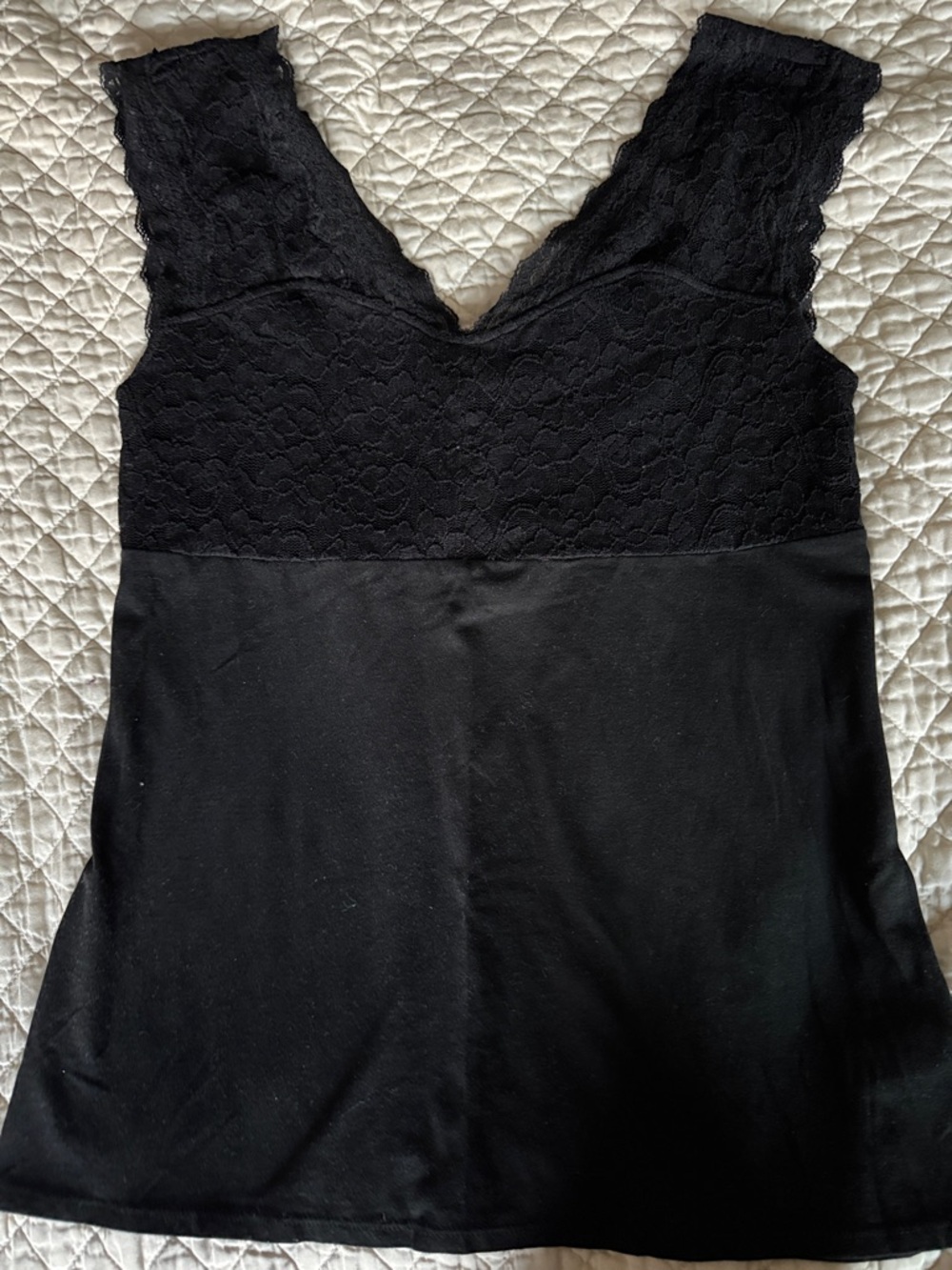 Express Black Lace V‑Neck